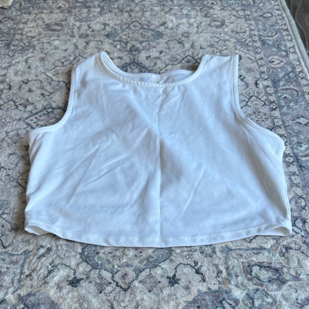 White Sleeveless Women's yoga crop top